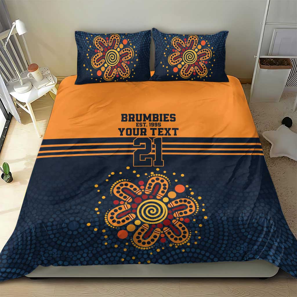 Australia Rugby Pacific Custom Bedding Set Super Brumby Aboriginal Dot Art