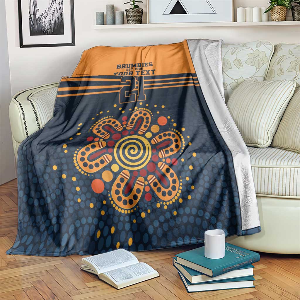 Australia Rugby Pacific Custom Blanket Super Brumby Aboriginal Dot Art