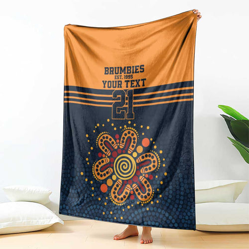 Australia Rugby Pacific Custom Blanket Super Brumby Aboriginal Dot Art