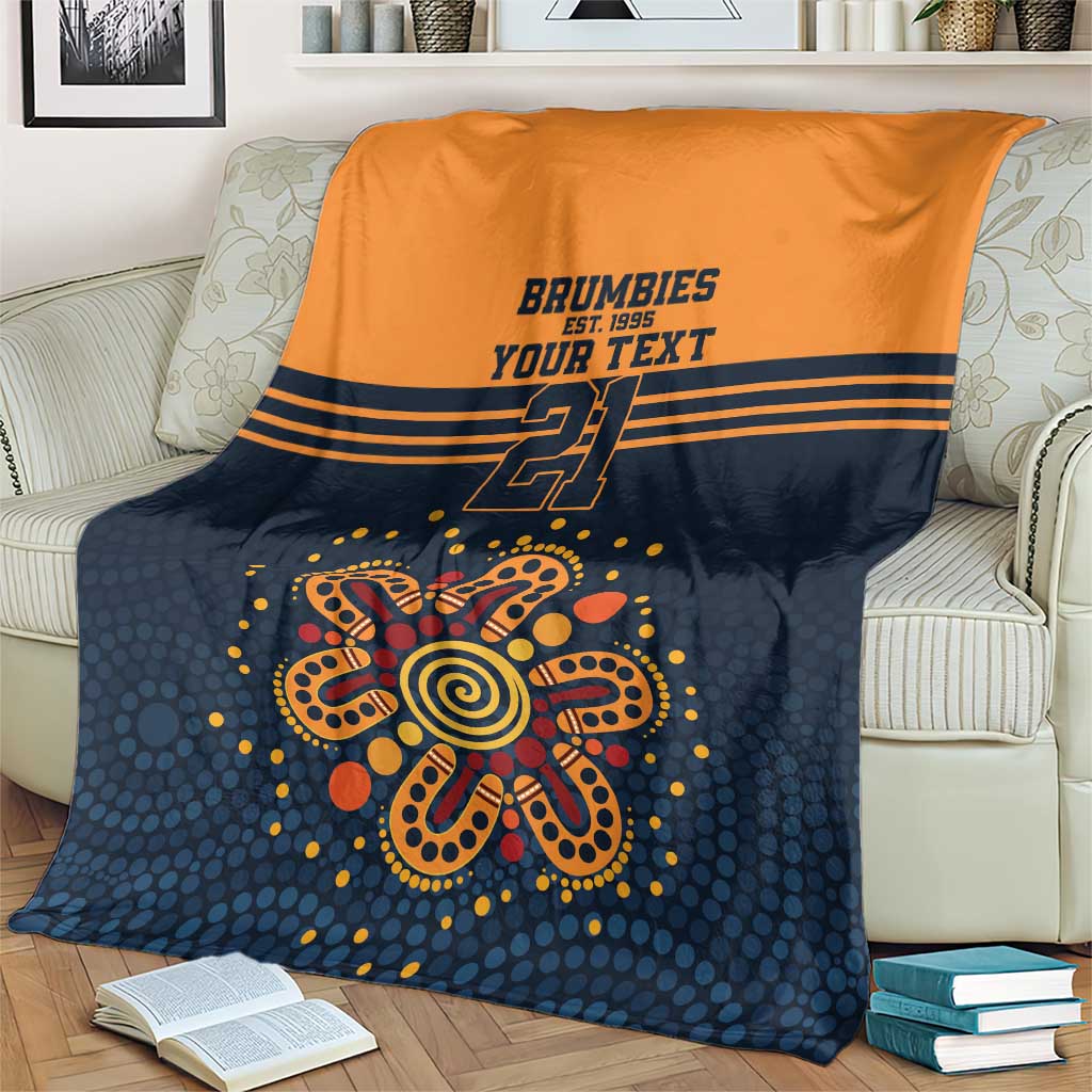 Australia Rugby Pacific Custom Blanket Super Brumby Aboriginal Dot Art
