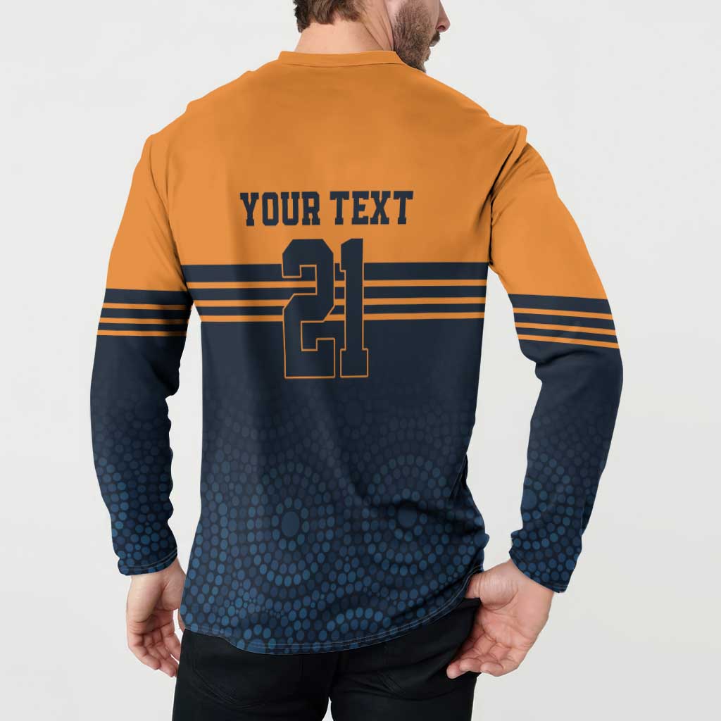 Australia Rugby Pacific Custom Button Sweatshirt Super Brumby Aboriginal Dot Art