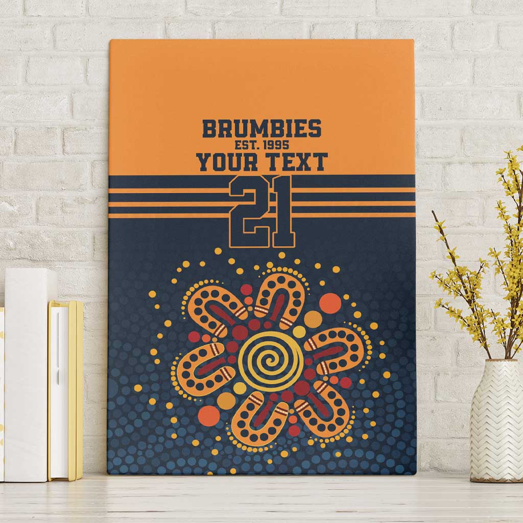 Australia Rugby Pacific Custom Canvas Wall Art Super Brumby Aboriginal Dot Art
