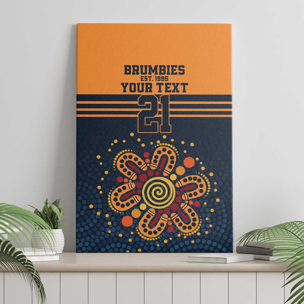 Australia Rugby Pacific Custom Canvas Wall Art Super Brumby Aboriginal Dot Art