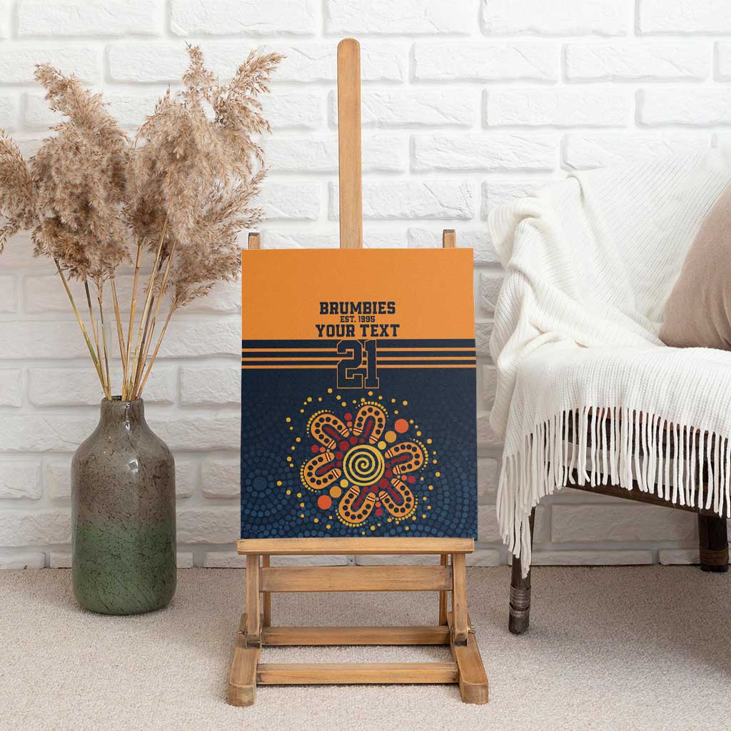 Australia Rugby Pacific Custom Canvas Wall Art Super Brumby Aboriginal Dot Art