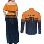 Australia Rugby Pacific Custom Couples Matching Off Shoulder Maxi Dress and Long Sleeve Button Shirt Super Brumby Aboriginal Dot Art