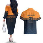 Australia Rugby Pacific Custom Couples Matching Off The Shoulder Long Sleeve Dress and Hawaiian Shirt Super Brumby Aboriginal Dot Art
