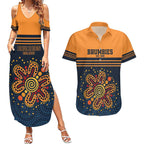 Australia Rugby Pacific Custom Couples Matching Summer Maxi Dress and Hawaiian Shirt Super Brumby Aboriginal Dot Art