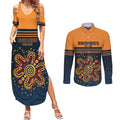 Australia Rugby Pacific Custom Couples Matching Summer Maxi Dress and Long Sleeve Button Shirt Super Brumby Aboriginal Dot Art