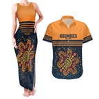 Australia Rugby Pacific Custom Couples Matching Tank Maxi Dress and Hawaiian Shirt Super Brumby Aboriginal Dot Art
