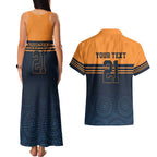 Australia Rugby Pacific Custom Couples Matching Tank Maxi Dress and Hawaiian Shirt Super Brumby Aboriginal Dot Art
