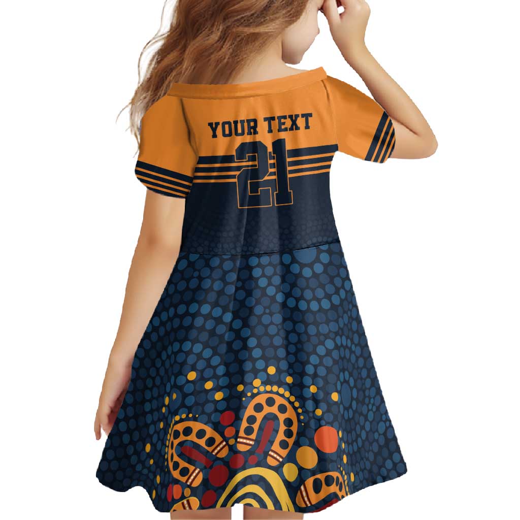 Australia Rugby Pacific Custom Family Matching Long Sleeve Bodycon Dress and Hawaiian Shirt Super Brumby Aboriginal Dot Art