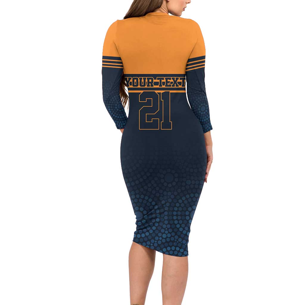Australia Rugby Pacific Custom Family Matching Long Sleeve Bodycon Dress and Hawaiian Shirt Super Brumby Aboriginal Dot Art