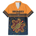 Australia Rugby Pacific Custom Family Matching Mermaid Dress and Hawaiian Shirt Super Brumby Aboriginal Dot Art