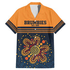 Australia Rugby Pacific Custom Family Matching Mermaid Dress and Hawaiian Shirt Super Brumby Aboriginal Dot Art