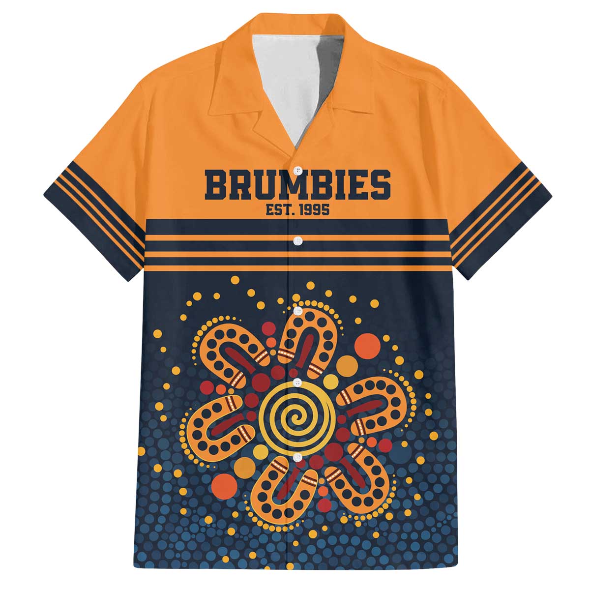 Australia Rugby Pacific Custom Family Matching Off The Shoulder Long Sleeve Dress and Hawaiian Shirt Super Brumby Aboriginal Dot Art