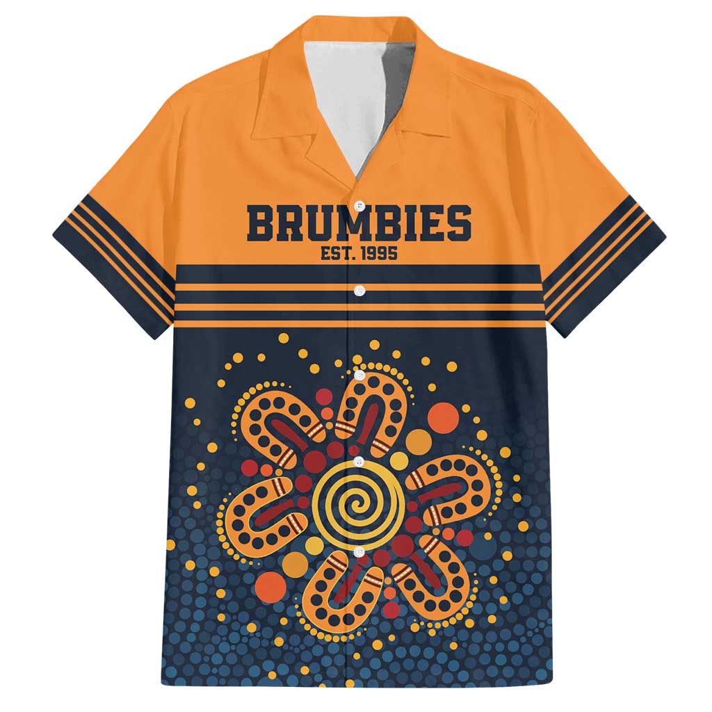 Australia Rugby Pacific Custom Family Matching Off Shoulder Short Dress and Hawaiian Shirt Super Brumby Aboriginal Dot Art