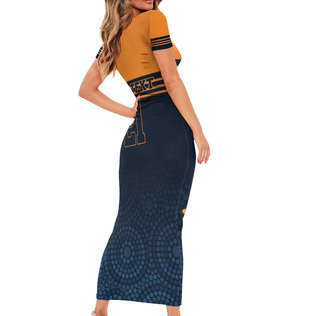 Australia Rugby Pacific Custom Family Matching Short Sleeve Bodycon Dress and Hawaiian Shirt Super Brumby Aboriginal Dot Art