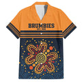 Australia Rugby Pacific Custom Family Matching Summer Maxi Dress and Hawaiian Shirt Super Brumby Aboriginal Dot Art