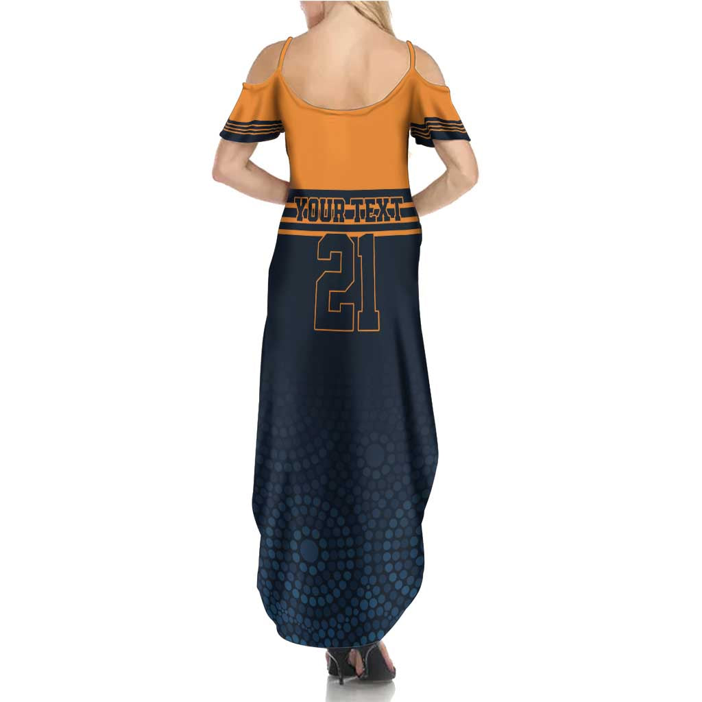 Australia Rugby Pacific Custom Family Matching Summer Maxi Dress and Hawaiian Shirt Super Brumby Aboriginal Dot Art