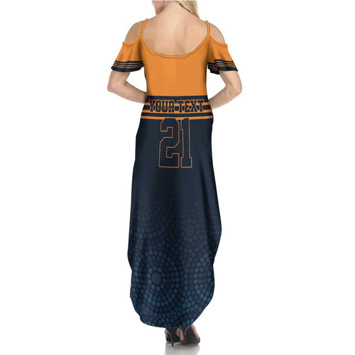 Australia Rugby Pacific Custom Family Matching Summer Maxi Dress and Hawaiian Shirt Super Brumby Aboriginal Dot Art