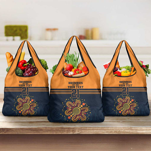 Australia Rugby Pacific Custom Grocery Bag Super Brumby Aboriginal Dot Art