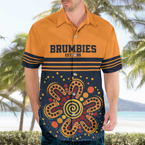 Australia Rugby Pacific Custom Hawaiian Shirt Super Brumby Aboriginal Dot Art