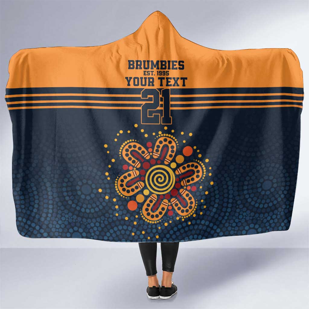 Australia Rugby Pacific Custom Hooded Blanket Super Brumby Aboriginal Dot Art