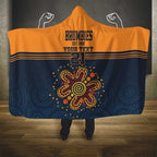 Australia Rugby Pacific Custom Hooded Blanket Super Brumby Aboriginal Dot Art