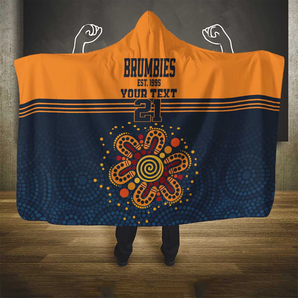 Australia Rugby Pacific Custom Hooded Blanket Super Brumby Aboriginal Dot Art