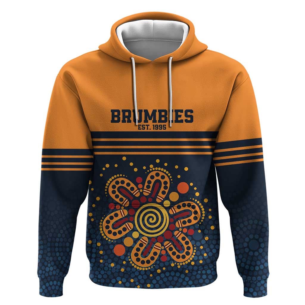 Australia Rugby Pacific Custom Hoodie Super Brumby Aboriginal Dot Art