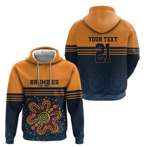 Australia Rugby Pacific Custom Hoodie Super Brumby Aboriginal Dot Art