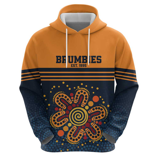 Australia Rugby Pacific Custom Hoodie Super Brumby Aboriginal Dot Art