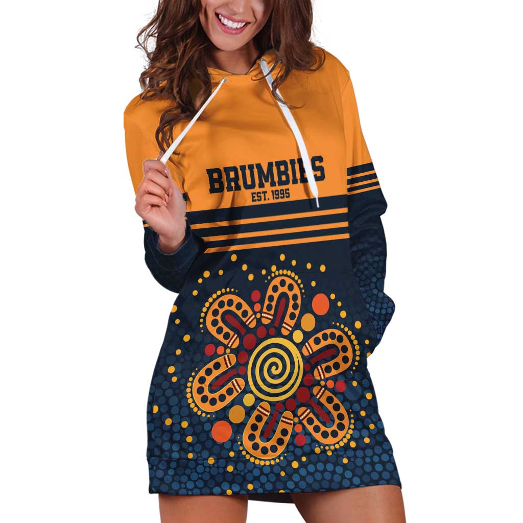 Australia Rugby Pacific Custom Hoodie Dress Super Brumby Aboriginal Dot Art