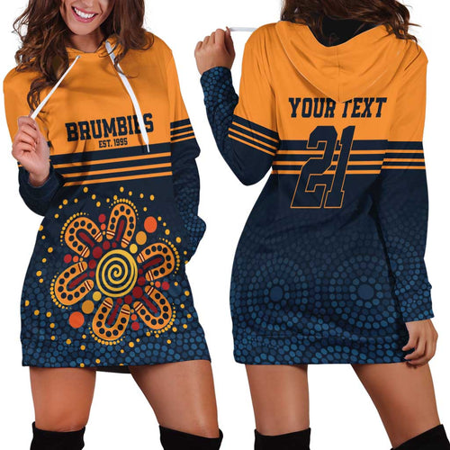 Australia Rugby Pacific Custom Hoodie Dress Super Brumby Aboriginal Dot Art