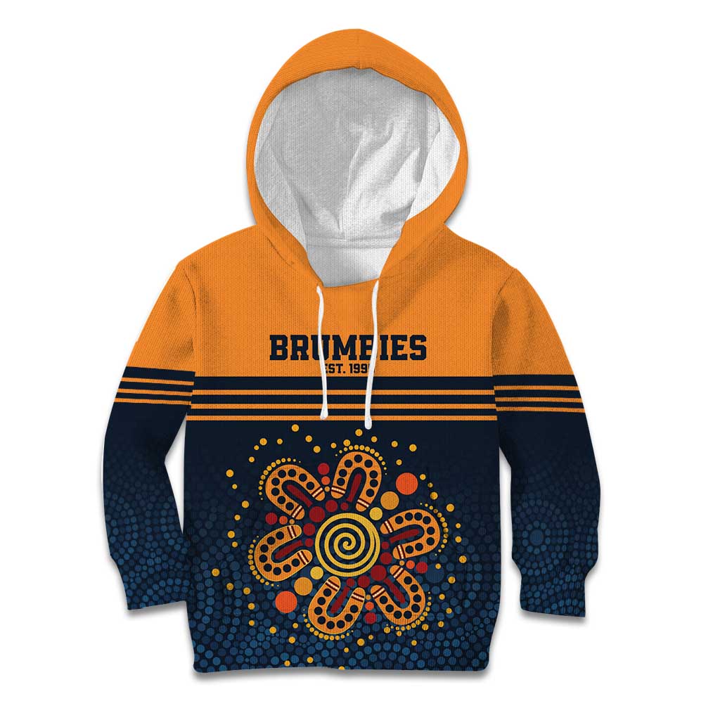 Australia Rugby Pacific Custom Kid Hoodie Super Brumby Aboriginal Dot Art