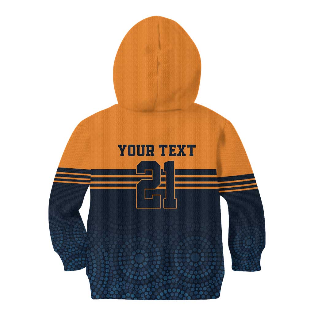Australia Rugby Pacific Custom Kid Hoodie Super Brumby Aboriginal Dot Art