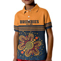Australia Rugby Pacific Custom Kid Polo Shirt Super Brumby Aboriginal Dot Art