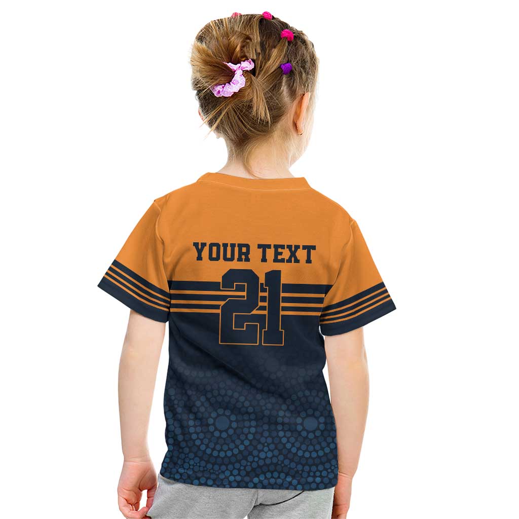 Australia Rugby Pacific Custom Kid T Shirt Super Brumby Aboriginal Dot Art