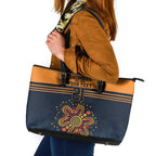 Australia Rugby Pacific Custom Leather Tote Bag Super Brumby Aboriginal Dot Art