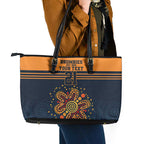 Australia Rugby Pacific Custom Leather Tote Bag Super Brumby Aboriginal Dot Art
