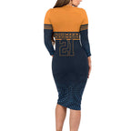 Australia Rugby Pacific Custom Long Sleeve Bodycon Dress Super Brumby Aboriginal Dot Art