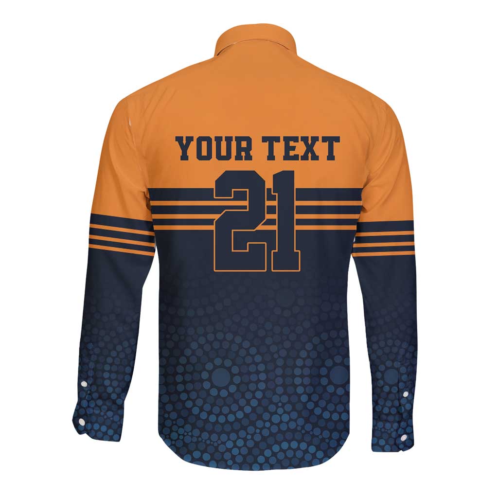 Australia Rugby Pacific Custom Long Sleeve Button Shirt Super Brumby Aboriginal Dot Art