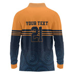 Australia Rugby Pacific Custom Long Sleeve Polo Shirt Super Brumby Aboriginal Dot Art