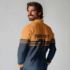 Australia Rugby Pacific Custom Long Sleeve Polo Shirt Super Brumby Aboriginal Dot Art