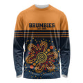 Australia Rugby Pacific Custom Long Sleeve Shirt Super Brumby Aboriginal Dot Art