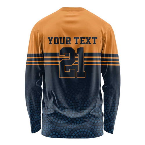 Australia Rugby Pacific Custom Long Sleeve Shirt Super Brumby Aboriginal Dot Art