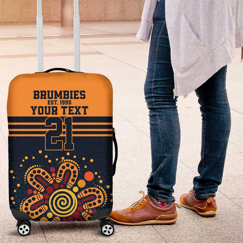 Australia Rugby Pacific Custom Luggage Cover Super Brumby Aboriginal Dot Art