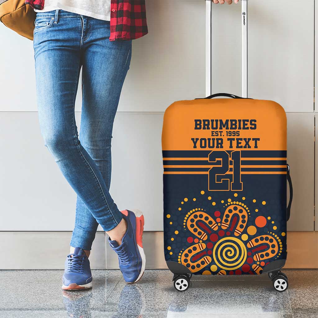 Australia Rugby Pacific Custom Luggage Cover Super Brumby Aboriginal Dot Art
