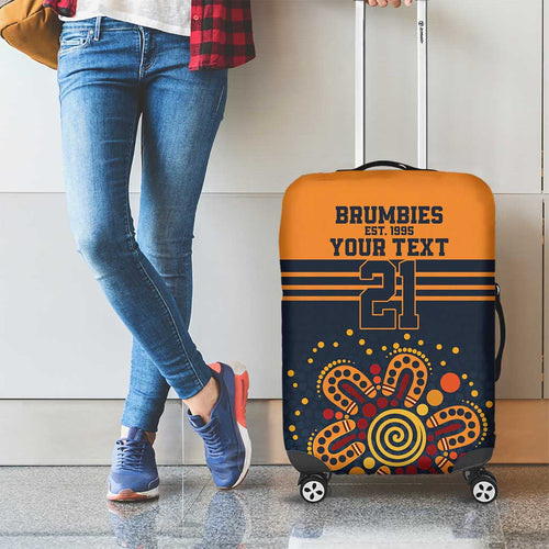 Australia Rugby Pacific Custom Luggage Cover Super Brumby Aboriginal Dot Art