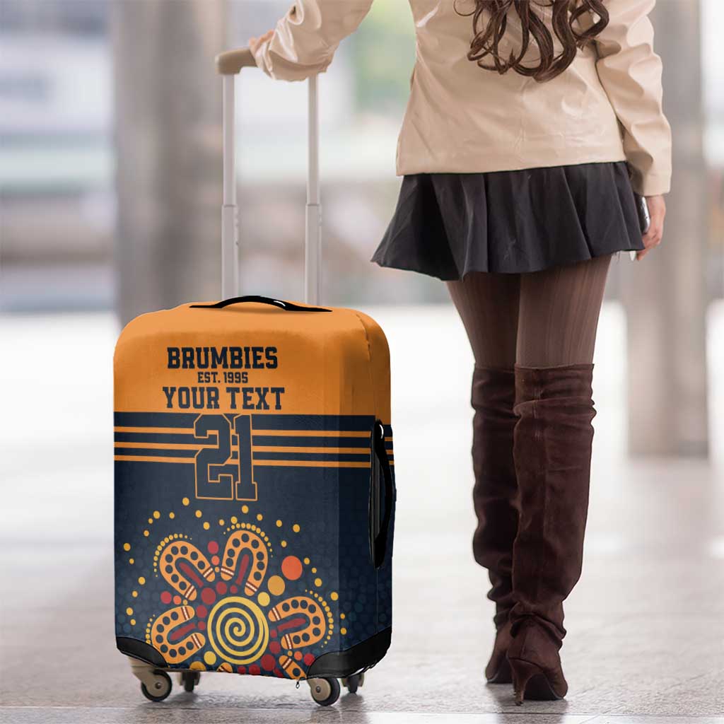 Australia Rugby Pacific Custom Luggage Cover Super Brumby Aboriginal Dot Art